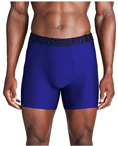 Under Armour Herren Tech 6-inch Boxerjock 2-Pack Retroshorts, Royal Solid-Core 3er-Pack, S