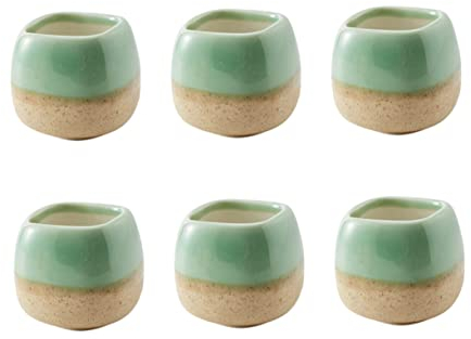 Yardwe 6st Daumen-Keramik-pflanzgefäß Winziger Blumenkübel Für Den Schreibtisch Kaktus Bonsaischale Pflanzgefäß Aus Keramik Luft Hochzeitstisch Vasen Keramikvase Blumentopf Aloe Vera