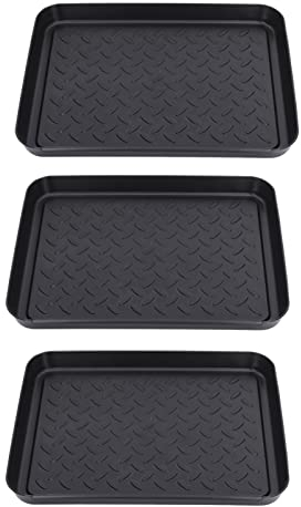 HYWHUYANG Bandeja para Zapatos De Entrada, Bandeja para Zapatos De Plástico Duradero, Paquete De 3 Bandejas para Botas, Bandeja para Zapatos Resistente Al Agua, Bandeja De Alimentación