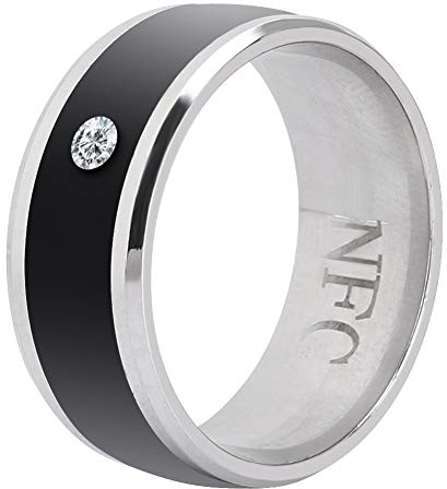 Tbest NFC Ring Multifunktions Smart Ringe Herren/Damen Smartringe Fitness Ring Tracker Fitnessring magisches tragbares Gerät universell für Mobiltelefone (Größe 8)