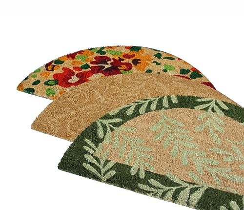 Russo Tessuti Tappeto Zerbino Fuoriporta in Fibra Cocco Naturale Stampa Mezzaluna 66x38cm-RANDOM