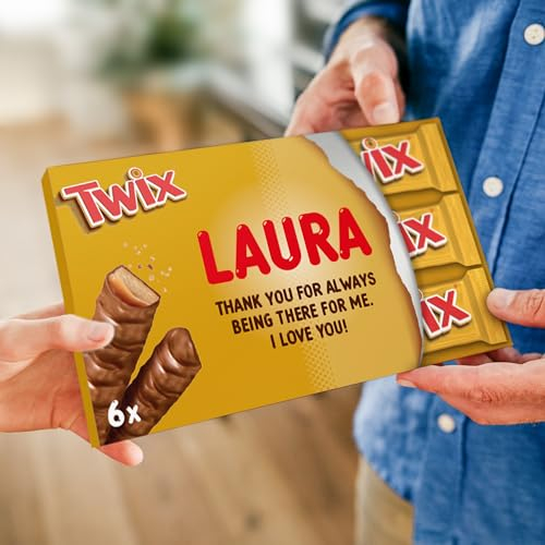 Twix Personalisierter Schokoriegel – Personalisieren Sie Ihre riesige Milchschokolade-Geschenkbox, das perfekte Geschenk für Frauen, Geschenk für Männer 300 Gramm