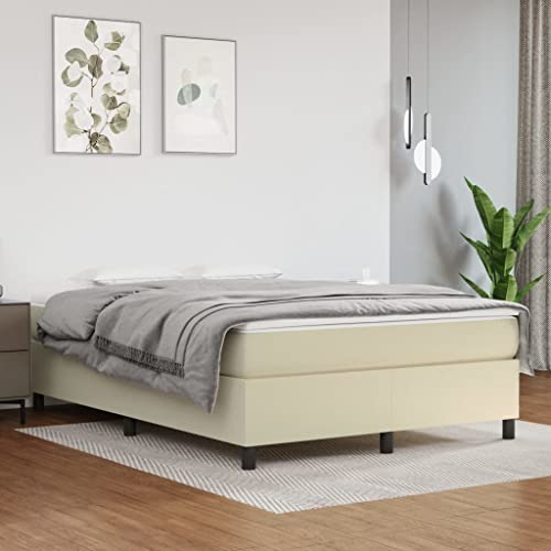 prissent Boxspringbett Samt 140x200 cm Boxspringbett Ohne Matratze Mit Lattenrost Bettgestell Bed Frames Betten Boxspring Hohes Bett GäStebett Bett Mit Bettkasten Creme