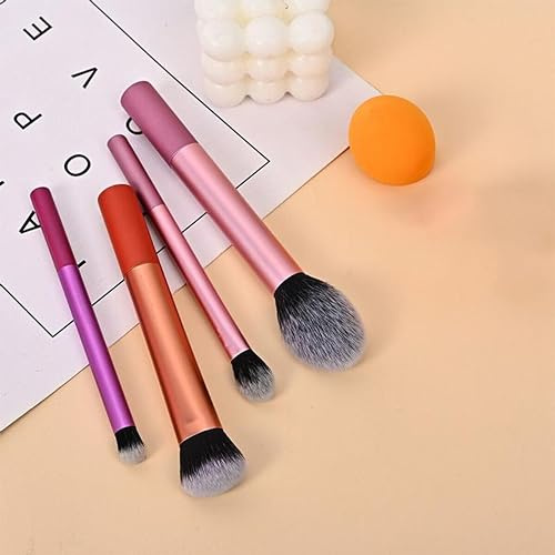 Lot de 5 pinceaux de maquillage (Caro Fashion) - Ensemble complet de pinceaux de maquillage pour le visage avec éponge Miracle Smooth Blender.