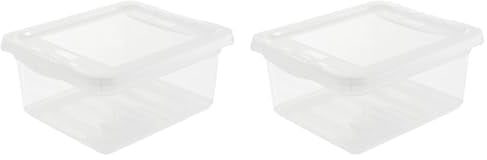 keeeper Aufbewahrungsbox mit Air Control System, 19,5 x 16,5 x 8,5 cm, 1,7 l, Bea, Transparent (Packung mit 2)