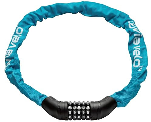 Via Velo Bike Chain Lock, 5-Digit Resettable Combination Heavy Duty Anti-Theft Bicycle Lock, 2.95 Ft Security Bike Locks for Scooter, Motorcycle, Gate, Fence, Valuables Etc