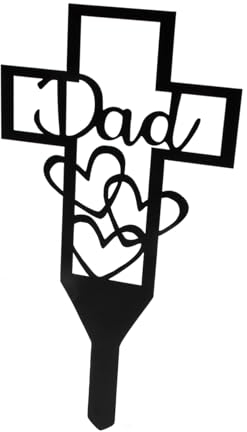 Happyyami Friedhof einfügen Zeichen im Freien Gedenktafeln für das Grab des Vaters Embleme weihnachtsdeko Friedhof schmückt Friedhofsdekorationen draussen das Schild Metall