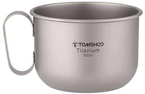 SIUKE Tasse en Titane de 500 ML avec poignée Tasse à café de Camping cafetière légère pour la randonnée randonnée Camping Voyage