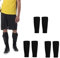 LERANXIN 6 Stück Schienbeinschoner-Socken, Stutzen Kinder, Schwarze Fußball-Socken, für Kinder & Erwachsene