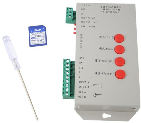 Loufy RGB-LED-Controller T1000S SD-Karte 2048 Pixel Controller für WS2801 WS2811 WS2812B SK6812 LPD6803 LED-Lichtstreifen