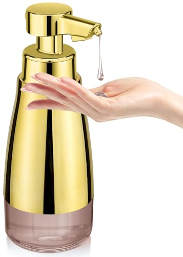 Phneems Seifenspender Automatisch Elektrischer Automatic Soap Dispenser Edelstahl Mit Sensor No Touch Sensor Automatischer Seifenspender FüR Bad KüChe BüRo 450ML USB-Aufladung Gold