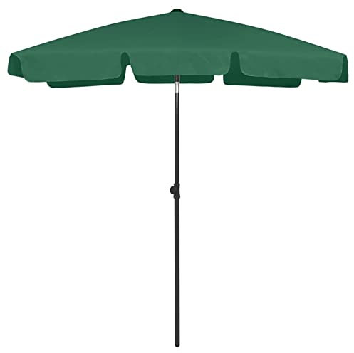 Sufrk Parasol de plage vert 180 x 120 cm, parasol de jardin, parasol de balcon