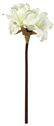 Kunstblume Amaryllis 48cm, 1Stängel, 3 Blüten. Künstliche Amaryllis, Winterdeko, Weihnachten Dekoration Weiß Weiss