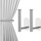 GTNCE 2 Pcs Self Adhesive Curtain Hooks, Adhesive Curtain Holdbacks, Silver Curtain Tie Backs Hooks, Stick on Curtain Tie back hooks, No Drill Curtain Pull Backs, Curtain Hold Backs