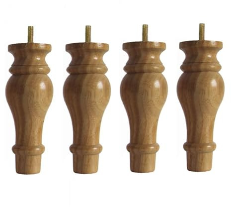 DMBBSAPBSH Oak Wooden Furniture Legs, Solid Oak Sofa Legs, Coffee Table Legs, Bed Legs, Cabinet Feet Support Legs (7inch/18cm)