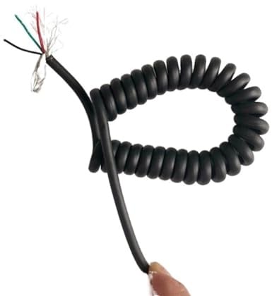 VAYEODEYU Elektrisches Spiralkabel, Kabel, 6-adrig, 22 AWG, Spiral-Teleskopdraht, abgeschirmtes Kabel, 1 Meter, 10 Meter, 12 Meter, matte Oberfläche, Federdraht, Spiralverlängerung(Stretch 2 meter)