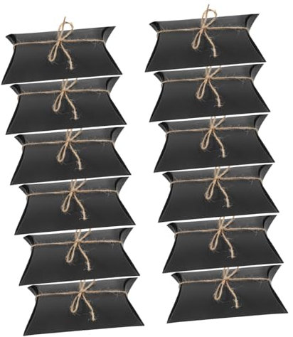 Gatuida 50 Stück Schachteln Kissenschachtel Strümpfe für Frauen pelzige Dekorationen Spielzeugständer Schwarz Papier Box Papier Geschenkschachtel Süßigkeiten-Boxen Kisten behandeln Black