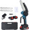 toilmua Mini Chainsaw 6 inch Cordless with 2 Battery (1.5Ah), Battery Powered Chain Saw Handheld Small Chain Saw with Security Lock Switch for Wood Cutting Tree Trimming Ultra Light (0.7Kg) UK