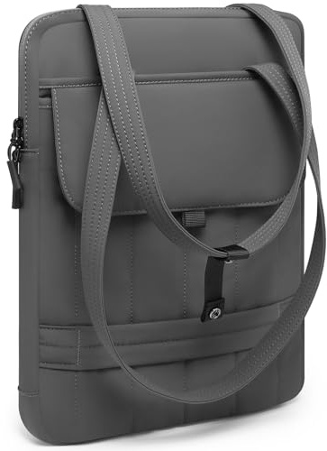 HYZUO 15-16 Inch Puffy Laptop Case Sleeve Padded Handbag, Space Grey | for MacBook Pro 15/16, 15 15.6 Dell/HP/Lenovo/Asus/Acer/Samsung Notebook Chromebook,Women Slim Shoulder Bags Work Daily Bag