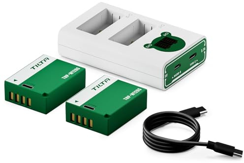 Tilta 2er-Pack NP-W126S Akkus mit Dual-Slot-Schnellladegerät, kompatibel mit Fujifilm X100VI, X100V, XM5, X-E5, X-E4, X-S10, X-T30, X-T30II, X-T3, X-Pro3, X100F, X-A7 TBC-W126S-A-FG