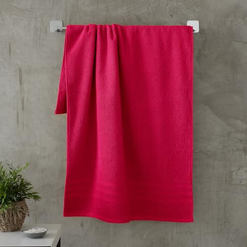Catherine Lansfield Zero Twist Cotton 70x120cm Bath Towel Hot Pink