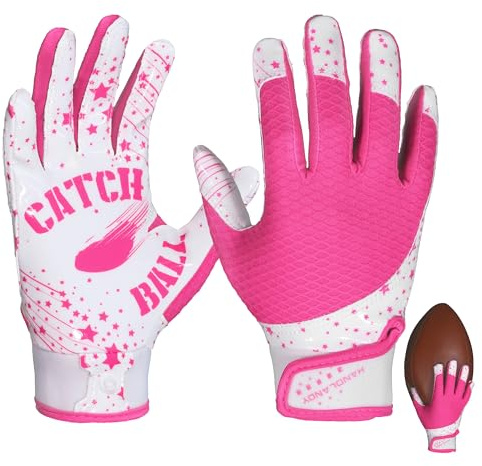 HLDD HANDLANDY American-Football-Handschuhe für Kinder und Jugendliche – Supergriffige Receiver-Handschuhe mit starkem Griff und hoher Strapazierfähigkeit