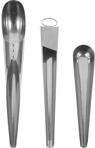 JECOMPRIS Set de 3 Cuillères en Acier Inoxydable Argentées pour Nourrir Poules et Perroquets, Légères, Réutilisables, pour Compléter la Nourriture et l'eau