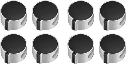 Huba 4 Pieces Hob Knobs, Gas Hob Knobs, 6 mm Cover Knob Replacement Accessories for Universal Gas Stove