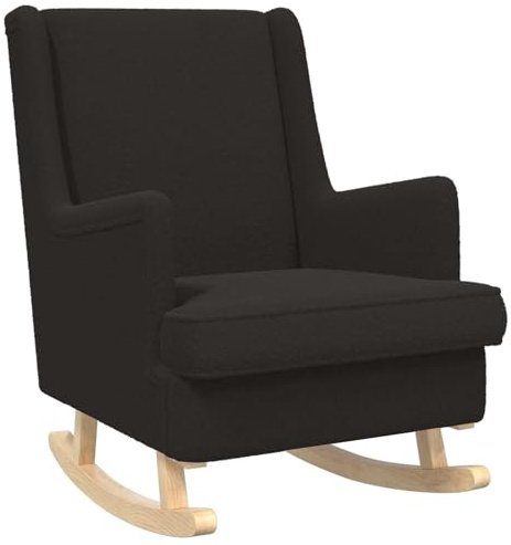 vidaXL Schaukelstuhl Schwarz 62 x 80 x 85 cm Bouclé, Moderner Schaukelstuhl, gemütlicher Sessel für Zuhause, stylische Lounge, Elegantes Relaxmöbel, Indoor-Rocker