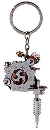 Semme Tragbarer Schlüsselanhänger mit Tattoo-Maschine, Schlüsselanhänger als Anhängerverzierung, Tattoo-Schmuck, Schlüsselanhänger für Tattoo-Schmuck, Standard., 14,5 x 4 cm / 5,7 x 1,6