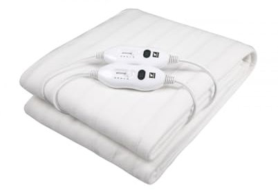 Manta eléctrica/Calentadora de cama, dimensiones: 160x140cm lavable. 2 Ajustes de temperatura. 2 controles regulables. Potencia: 2x60W. THULOS TH-EB400