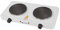 Grunkel - Hornillo eléctrico con 2 placas de 15,5 y 18,5 cm - EHP-215 - Cocina Eléctrica portátil ideal para Caravanas, Camping o Cocinas Pequeñas. Apta para todas las sartenes –1000W + 1500W– Blanco