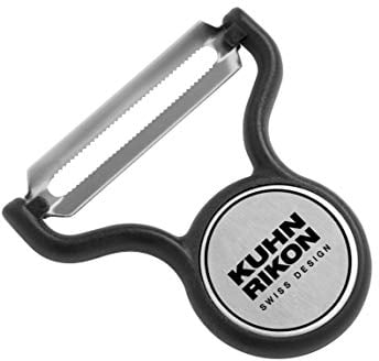 Kuhn Rikon 24114 Pocket Peeler Serrated, Stainless Steel, Black