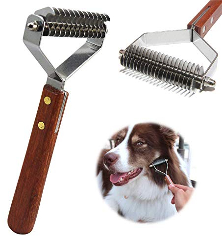 AIDIYA Coat King Rake 14-Blade Rake Pet Undercoat Rake,Professional Pet Dematting Comb Grooming Stripping Tool for Dogs and Cats (8.8cm)