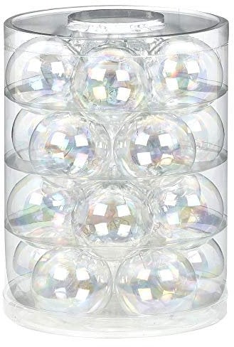 MAGIC Weihnachtskugeln Glas 6cm 20 STK. Christbaumkugeln Farbe: Iris transparent