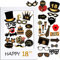 VINFUTUR 35 pz Photo Booth Compleanno 18 Anni Gadget Foto Props Accessori Kit Compleanno Fotografica Puntello Decorazioni DIY per Festa Celebrazione