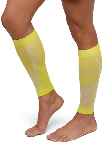 DANISH ENDURANCE 1 Paar Waden-Kompressionsstrümpfe ohne Fuß, Wadenbandage, Kompressionsstulpen, 21-26 mmHg, für Damen & Herren, Neongelb, M