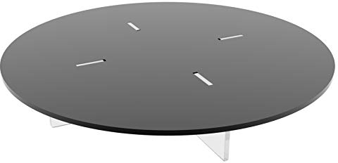 Danieli | Alzatina in Acrilico con Ripiano Nero per Dolci, Frutta e Buffet | Espositori in Acrilico Trasparente (1 pz Altezza 6 cm BLACK)