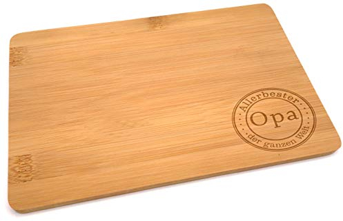 Samunshi® Holzbrett mit Gravur Allerbester Opa aus Bambus Brett Frühstücksbrettchen als Holz Schneidebretter Holzbrett Küche Vesperbrett