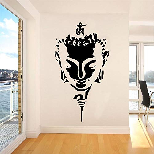 NSRJDSYT Buddha Face Minimalist Wandtattoo Aufkleber Buddhismus Zen Yoga Wandbild Home Room Decoration 80x141cm