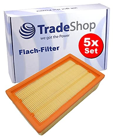 Trade-Shop - 5 filtri a lamelle piatte, filtro dell'aria, filtro piatto, ricambio per Würth ISS 35 ISS 35-S ISS 45-M ISS 55-S Kärcher