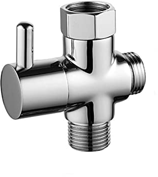 Valve 3 Voies en Laiton, Déviateur Colonne de Douche, Valve 3 Voies en Laiton Massif, Convient pour le Détournement de Tuyau de Salle de Bain, Ajustez la Taille du Débit d'eau(Argent).