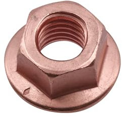 Connect 30740 Copper Flashed Nut Flanged & Self Locking M10 x 1.5 x 15mm Hex 5pc, Brown