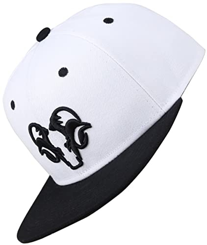 Bexxwell Snapback Cap mit 3D-Stickerei (Weiß/Schwarz)