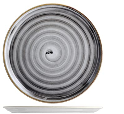 Saturnia Piatto Pizza/Sottopiatto Modello Circus 31cm tonalità Grigio, Lavabile in Lavastoviglie, Design Moderno ed Elegante, Colore Acceso per la Tua tavola