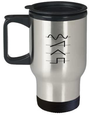 Coffee Travel Mug Funny Analog Synthesizer Techno Waveform Electronic Music
