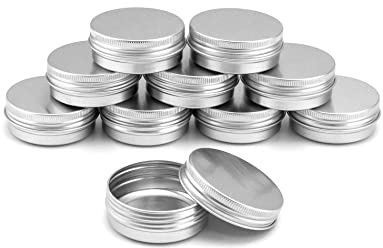QWORK® 30 Stück Aluminium Cremedose mit Deckel, Rund Leer Döschen für Creme Lotion Schmuck Sortieren (30ml)