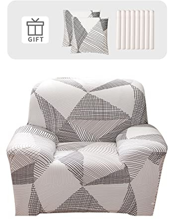 Lydevo Sofabezug 1 Sitzer Stretch Sofahusse Elastischer Sofabezug Spandex Sofa Überzug mit 2 Kissenbezug Anti-Rutsch Waschbar Sofa Protection Cover Schonbezug Couch,Verflechten