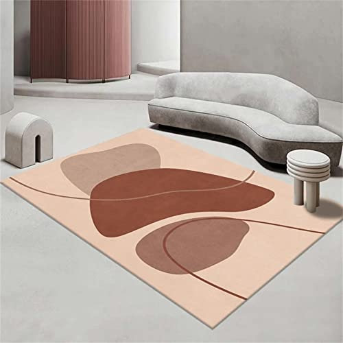 AU-SHTANG Tapis antiderapant Tapis Rose pâle, Facile à gérer, Tapis insonorisé et antisalissure Lavable Grand Tapis de Salon, Rose pâle, 60x90cm