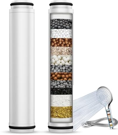 MEKO 2Pack 15 Layers Shower Filter Replacement Cartridge ONLY for ASIN B0BVM28CSL and B0CN6JTMYF, Shower Head Filter for Hard Water, Reduces Chlorine, Fluoride, Heavy Metals and Harmful Substances